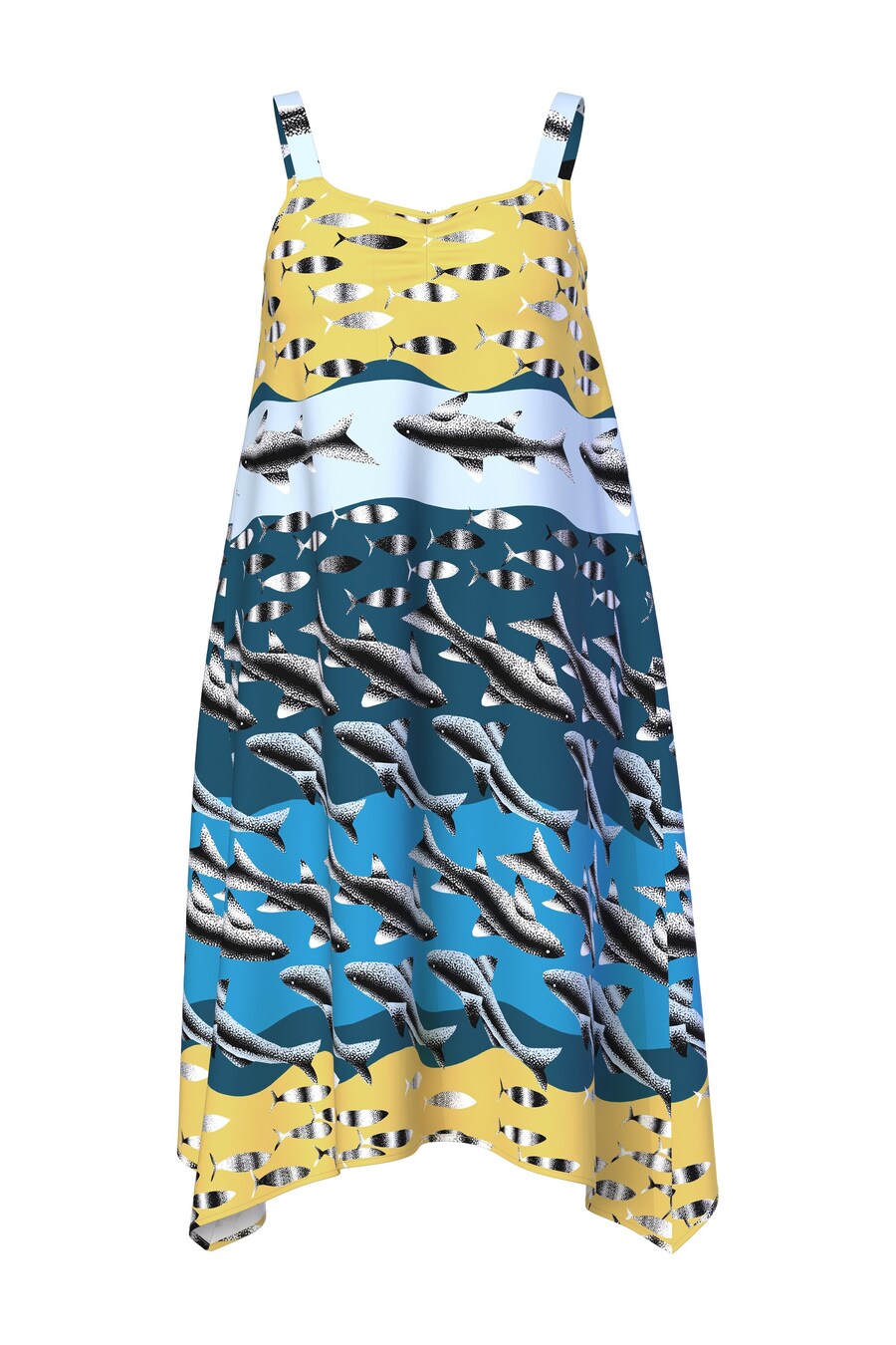 

Пляжное платье Ulla Popken, Blue/Yellow/Dark green