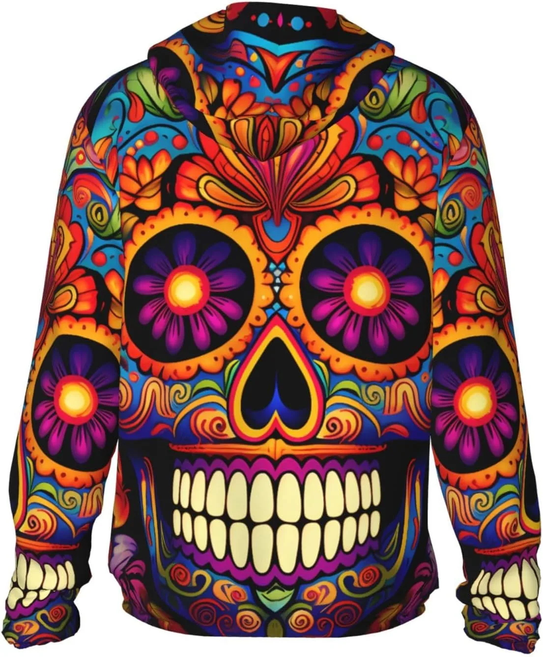 Толстовка с капюшоном Skull Dead для защиты от солнца, с длинным рукавом, легкая спортивная, на молнии — фото 4