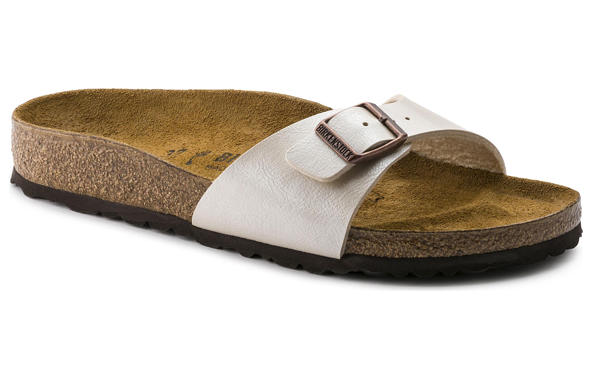 Женские тапочки-слипоны Birkenstock узкие жемчужно-белые — фото 2