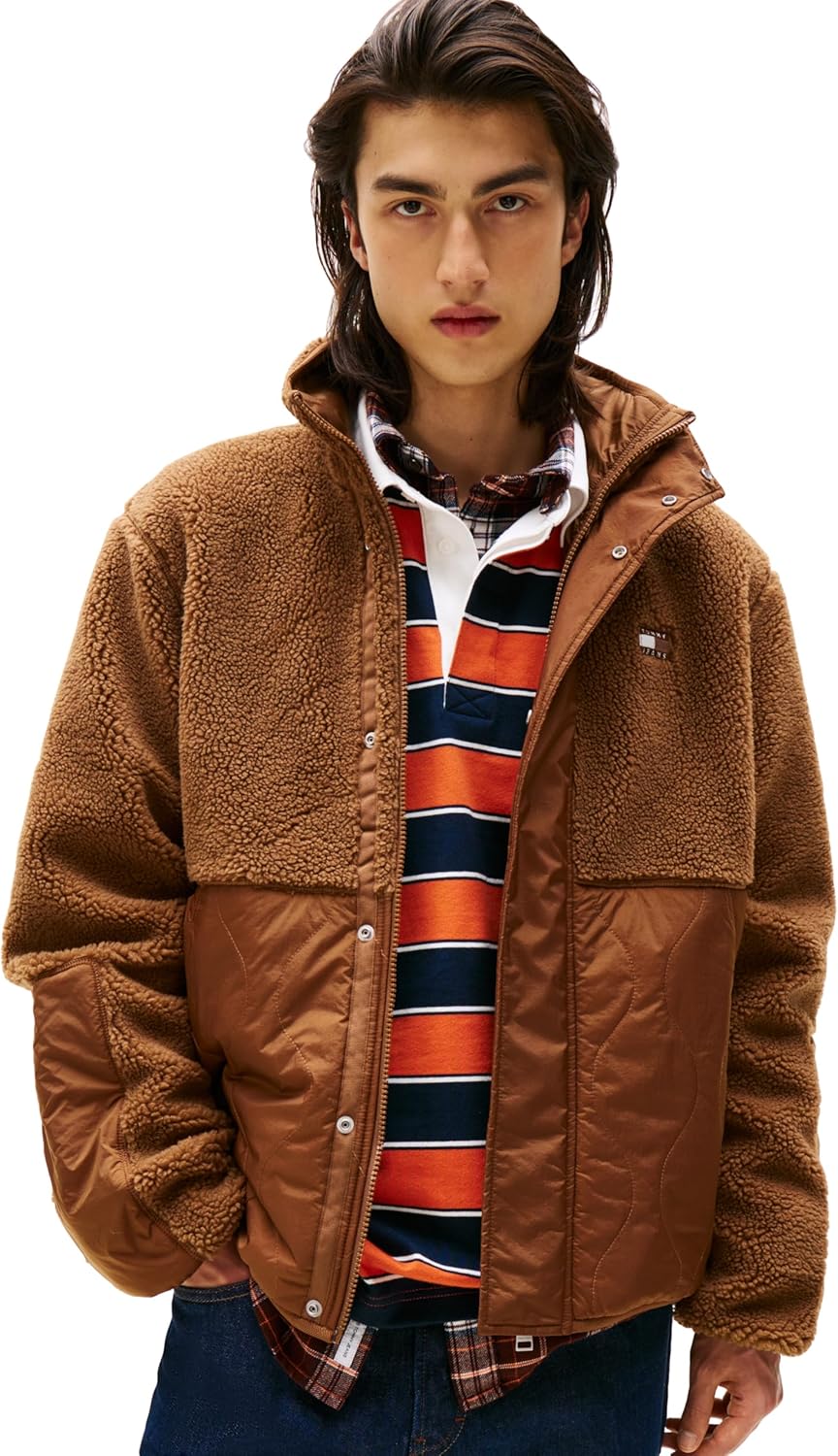 

Мужская легкая куртка Tommy Jeans Teddy с вышитым логотипом Tommy Hilfiger, Pecan Nut