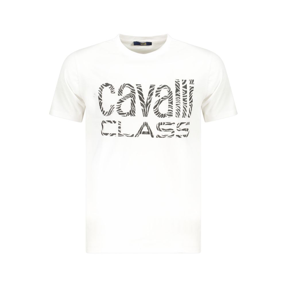 

Белая хлопковая мужская футболка Cavalli Class