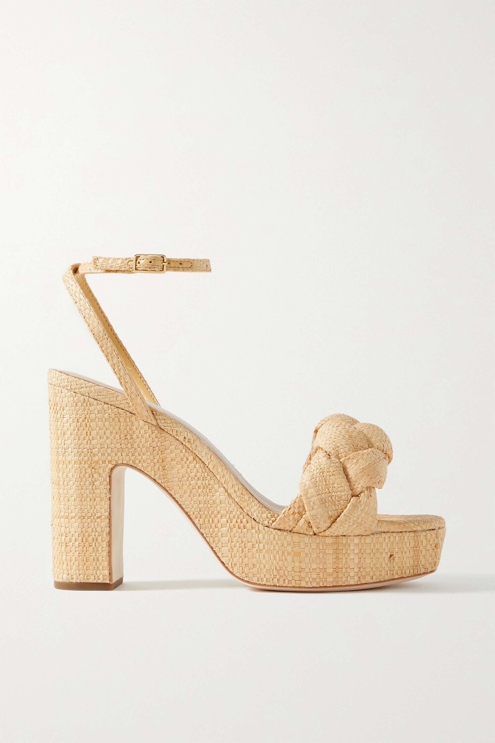 LOEFFLER RANDALL сандалии Fae на платформе из плетеной рафии, нейтральный — фото 4