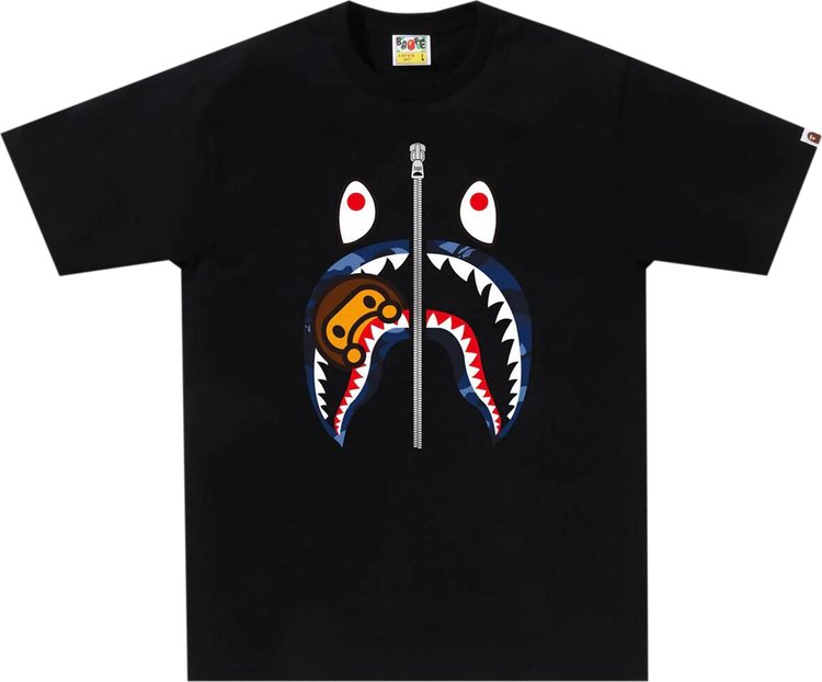 

Футболка BAPE Color Camo Milo Shark 'Black/Navy', черный