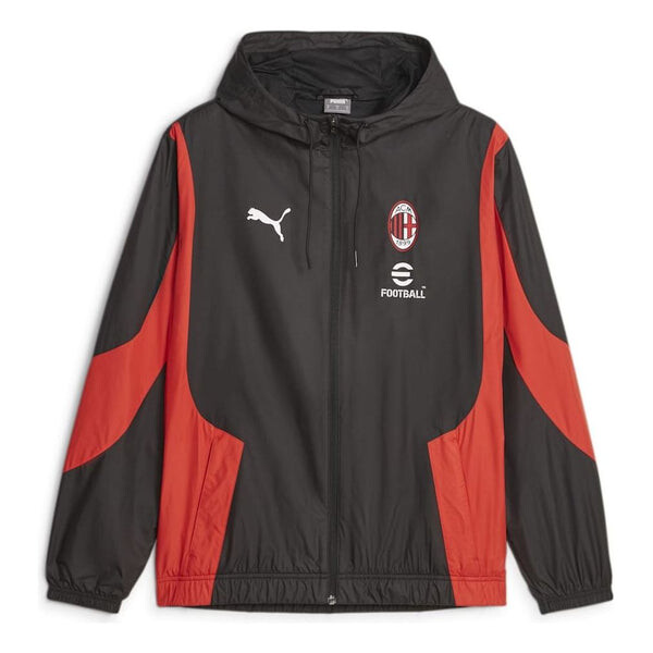 

Куртка milan ac pre-match woven jacket 'black red' Puma, черный