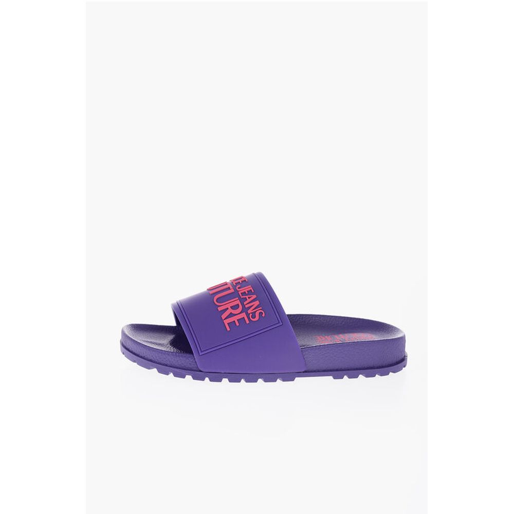 JEANS COUTURE Резиновые шлепанцы SHELLY с тисненым логотипом Versace, Purple — фото 2