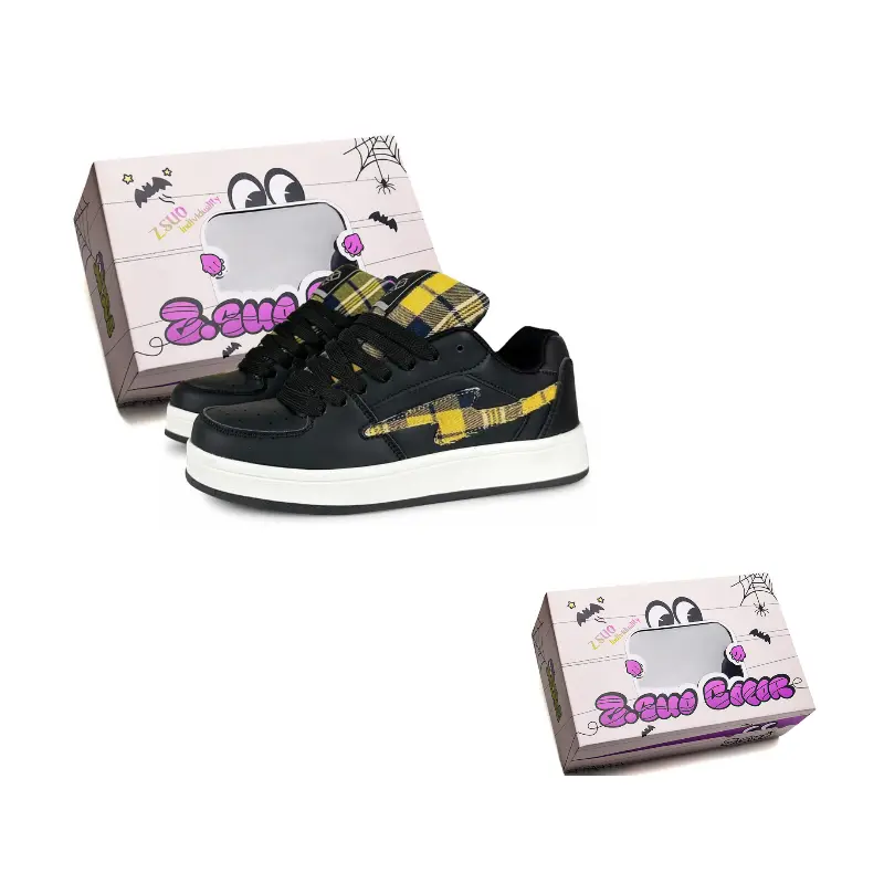 

Z.SUO Абразивостойкие легкие низкие скейтерские кроссовки с эффектом увеличения роста унисекс черно-желтые, цвет Black Yellow