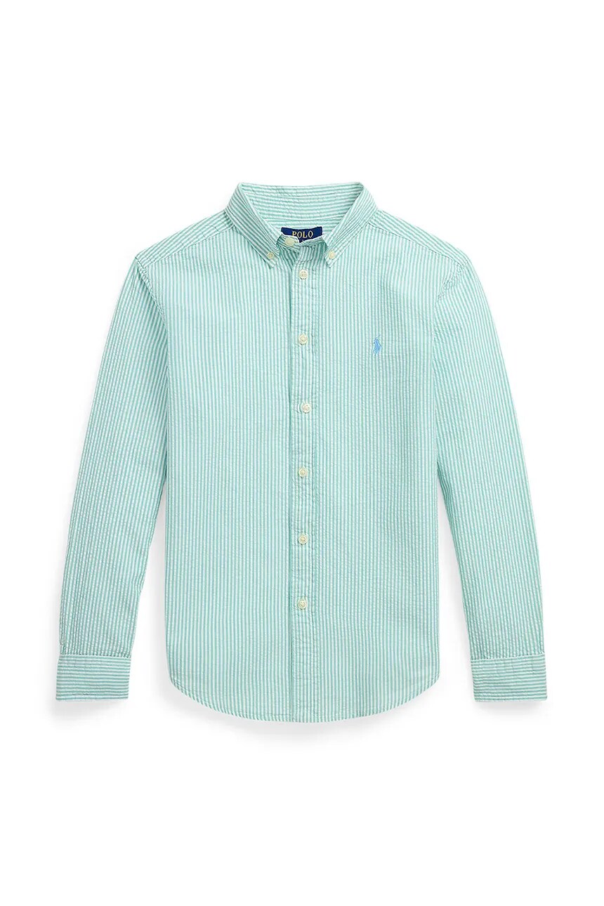 

Детская хлопковая рубашка Polo Ralph Lauren, бирюзовый