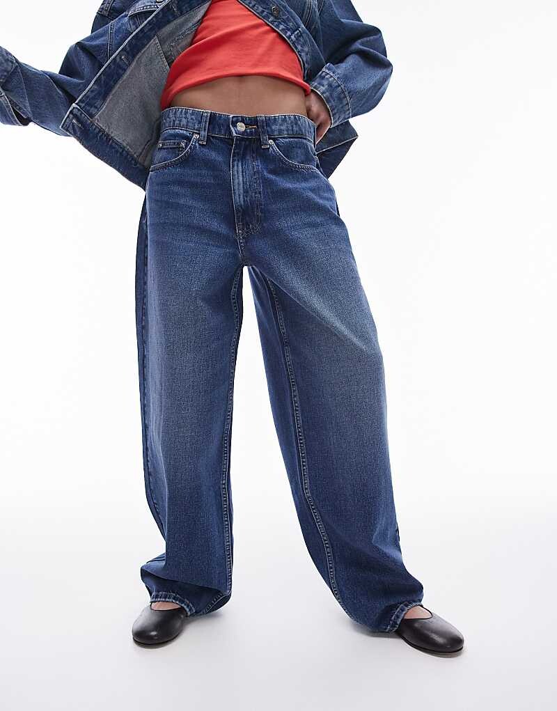 

Topshop – Gilmore – Синие джинсы-бойфренды с заниженной талией