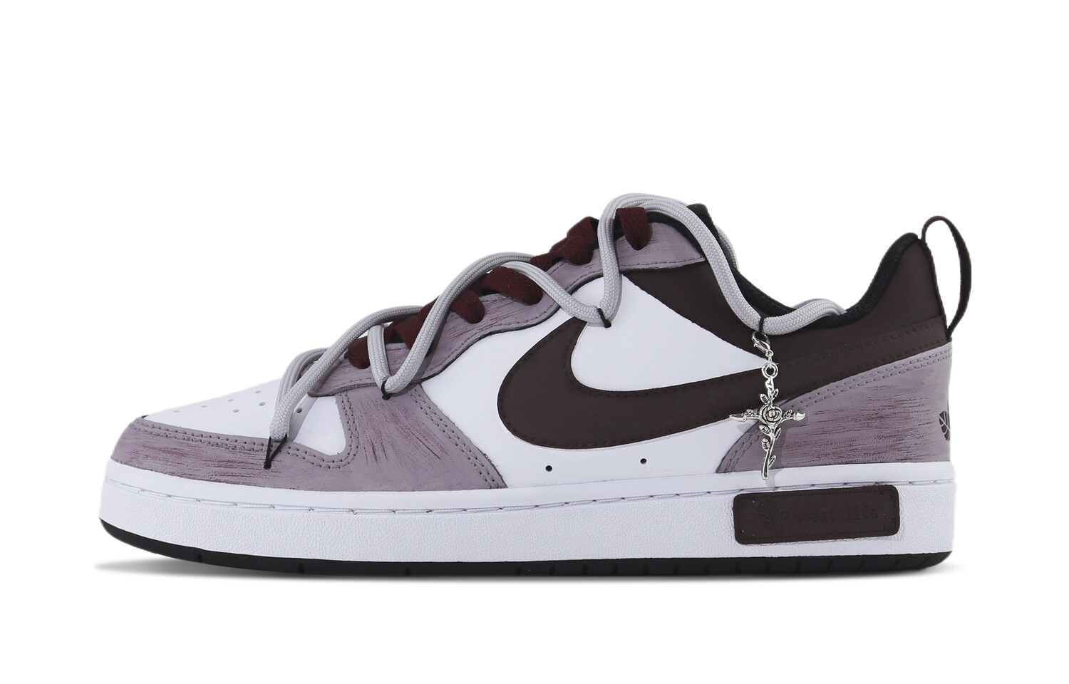 

Кроссовки Nike Court Borough Skateboarding Shoes Women's Low-top White/brown/red, цвет Russet