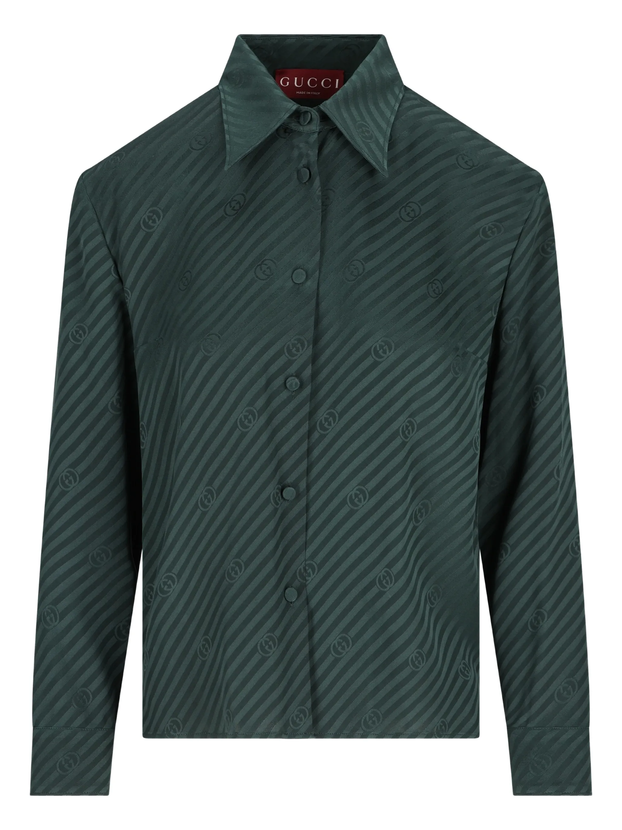 

Рубашка с логотипом Interlocking GG Gucci, зеленый