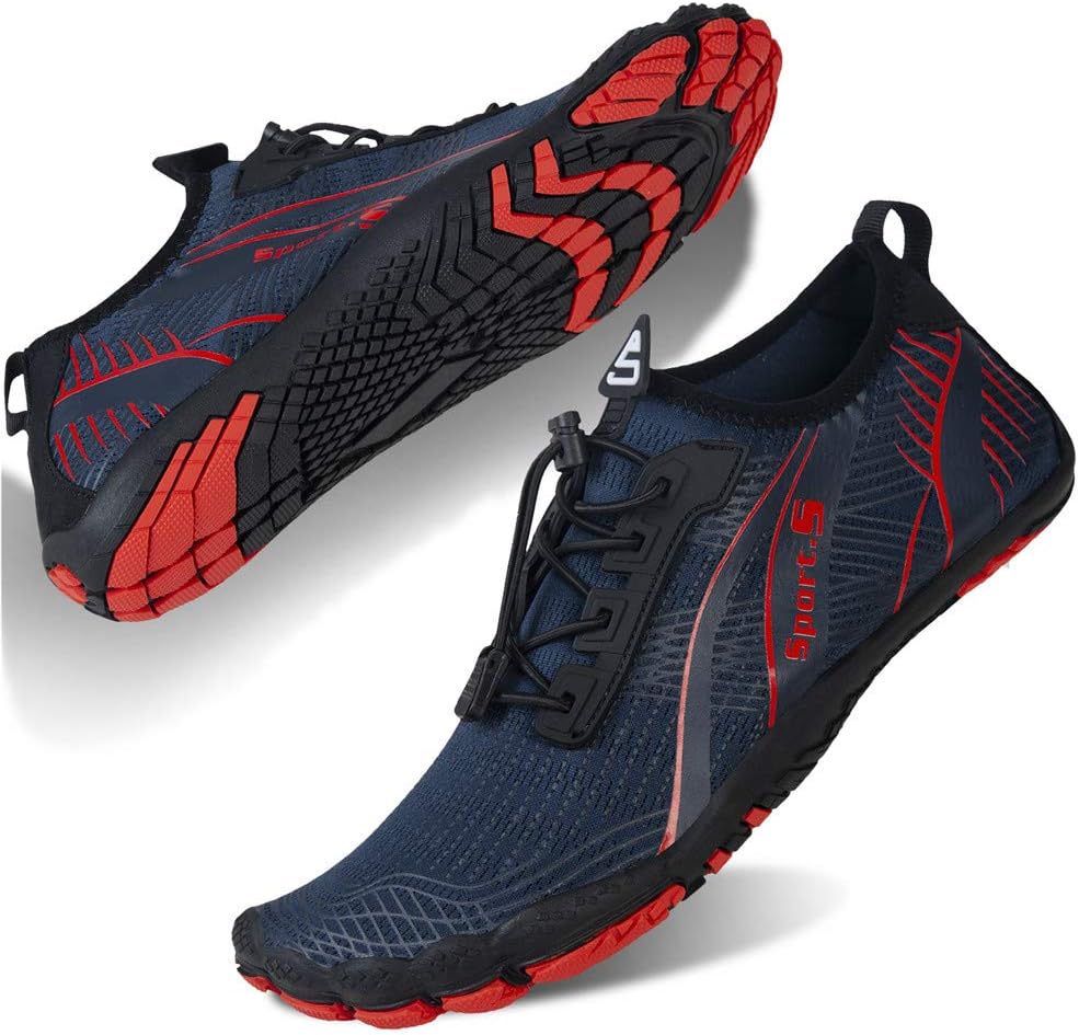

Мужские водные тапочки, босоножки с быстрой сушкой, акваноски для активного отдыха, спорта, каякинга, лодочных прогулок, походов, серфинга и прогулок Watelves, красный/синий
