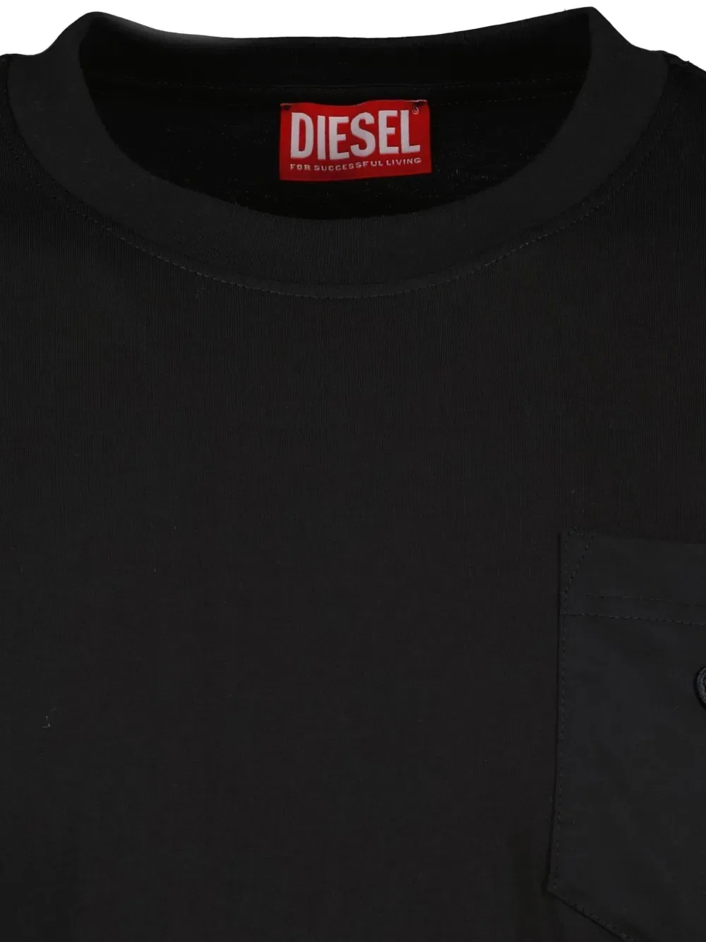 Футболка с вышитым овальным логотипом D Diesel, черный — фото 4
