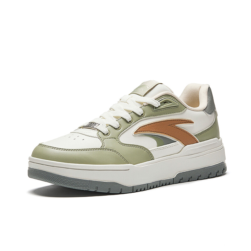 Кроссовки ANTA Life Collection Skateboarding Shoes Men Low-top Ivory White / Bleached Green / Lotus Root Brown, слоновая кость/зеленый — фото 2