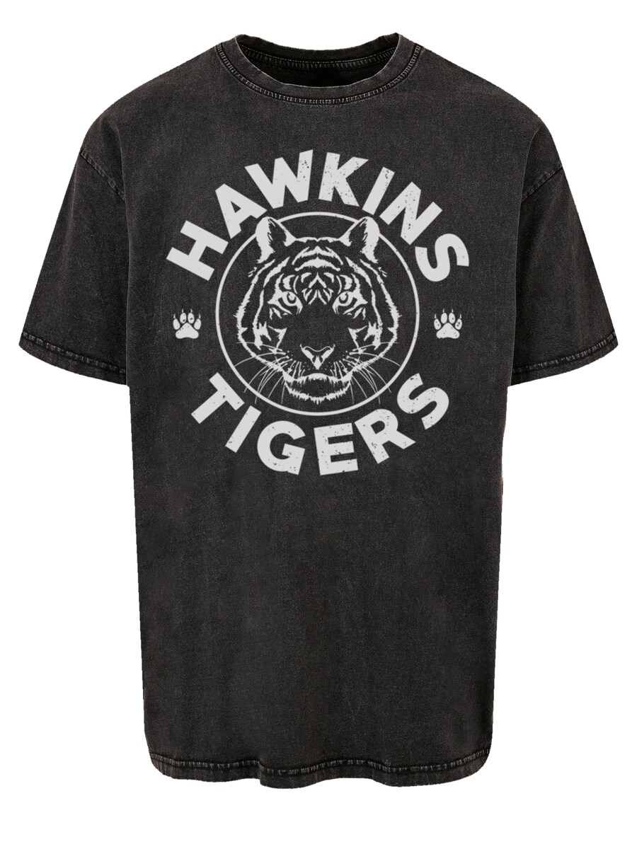 

Рубашка F4NT4STIC Stranger Things Hawkins Grey Tiger Netflix TV Series, черный