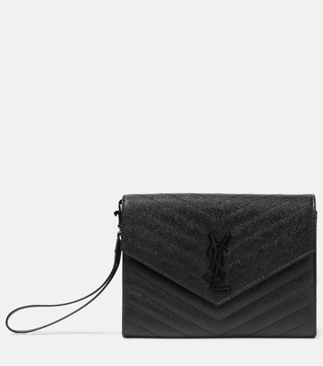 

Клатч cassandre из кожи матлассе Saint Laurent, черный