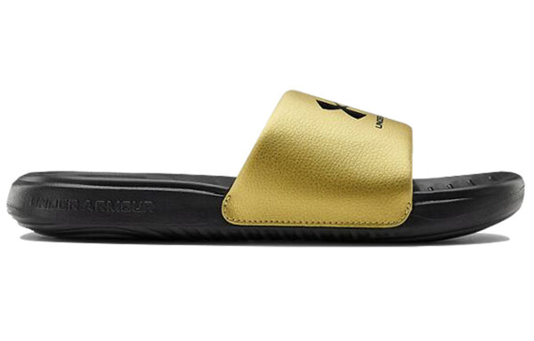 Тапочки ansa fixed slides 'black metallic gold' Under Armour, золотой — фото 3