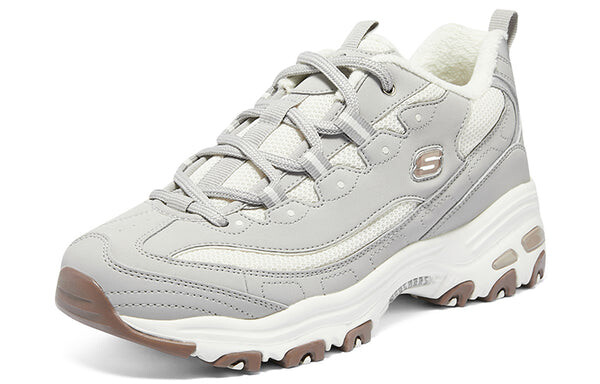 Кроссовки (WMNS) Skechers D'lites-looking Glass Marathon Running Shoes 'Grey White Brown', серый — фото 3