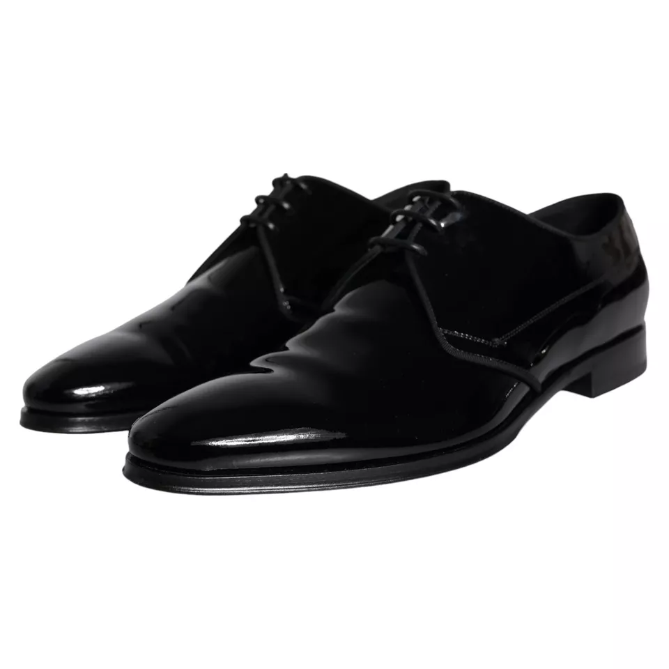 Черные мужские туфли-дерби из телячьей кожи Dolce & Gabbana — фото 4