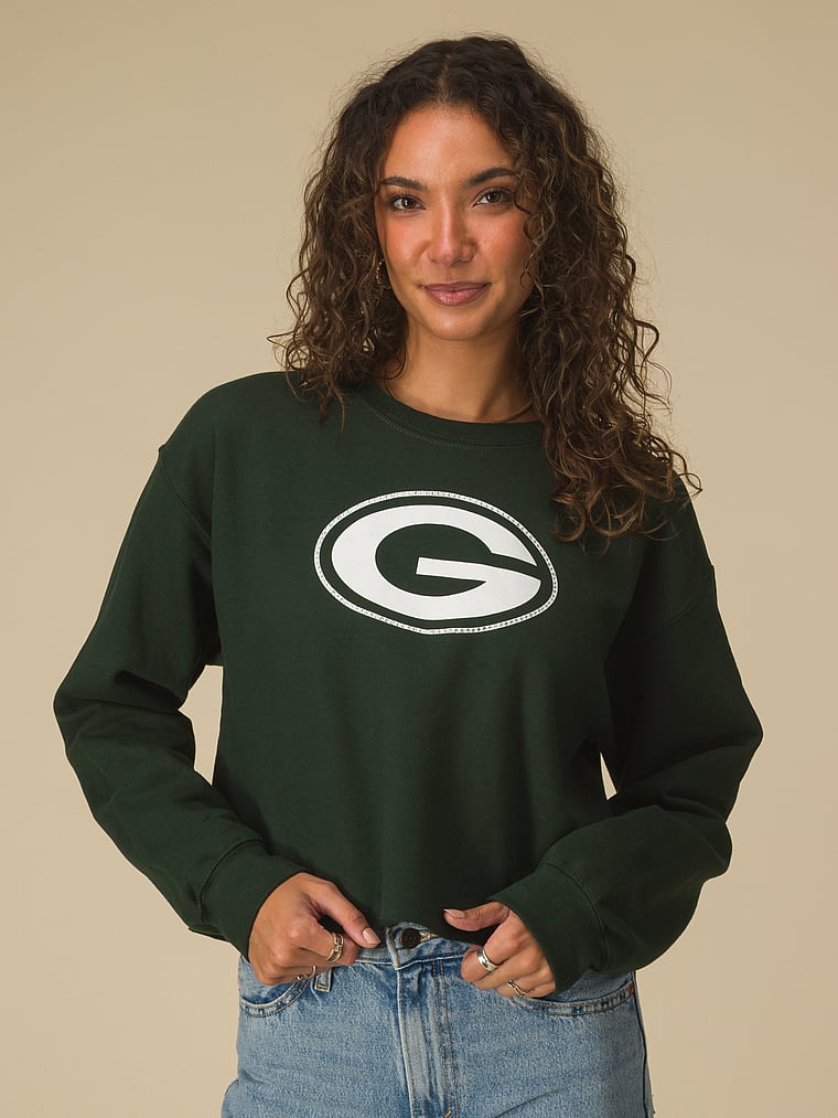 

Укороченная флисовая толстовка Green Bay Packers Junk Food Clothing, green-packers