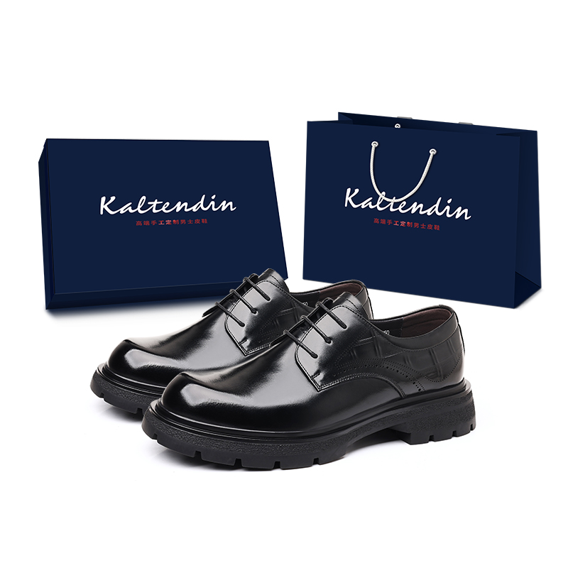 

Kaltendin Мужские повседневные туфли из натуральной кожи Top Grain черные, цвет Black