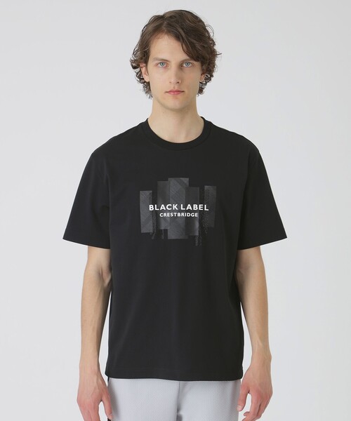 

Футболка с геометрическим логотипом и стразами BLACK LABEL CRESTBRIDGE, черная