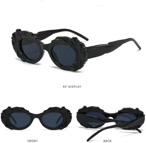 

Модные солнцезащитные очки овальной формы 2026 года для женщин и мужчин, винтажный стиль, стильная оправа, яркие очки с защитой от УФ-излучения UV400 MTZJH, C3