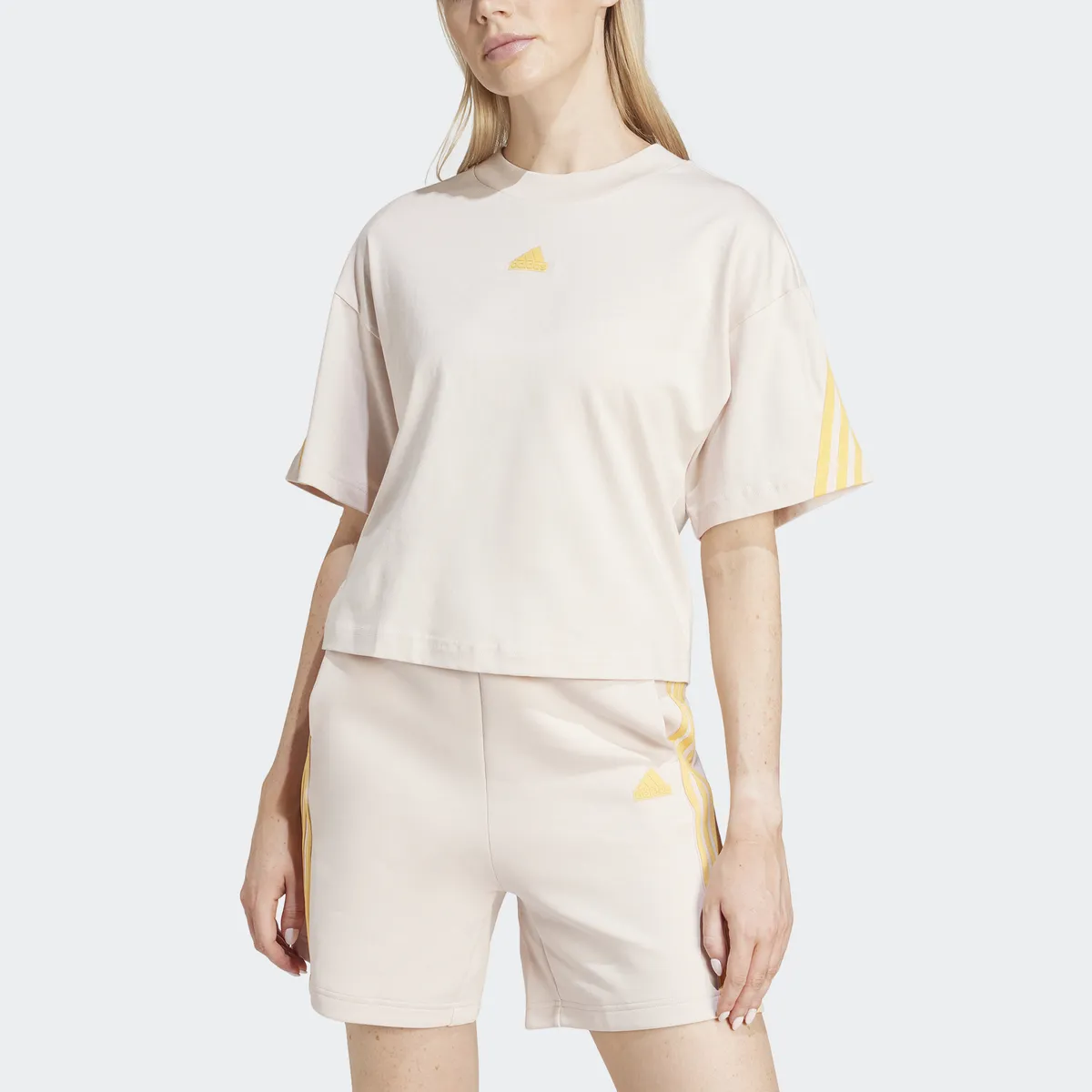 

Футболка Adidas Sportswear "W FI 3S TEE", цвет Putty Mauve / Semi Spark