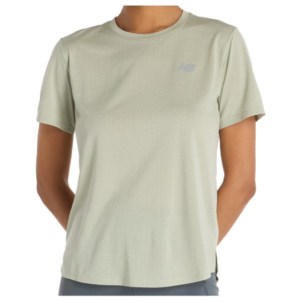 

Женская легкая атлетика, размер 1/2 - беговая футболка New Balance, зеленый