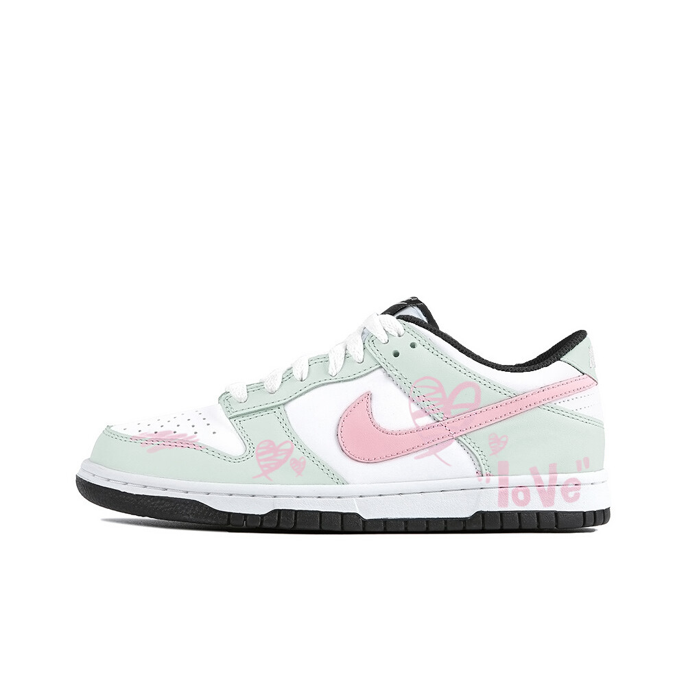 

Кроссовки Nike Dunk Skateboard Shoes Women's Low-Top White, светло-зеленый