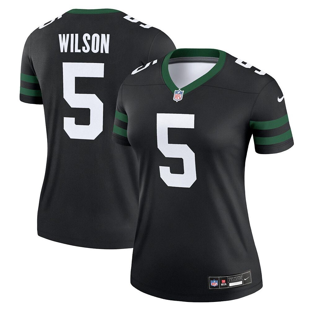 

Женское джерси черного цвета Nike Garrett Wilson Legacy New York Jets Alternate Legend, цвет Jet Black