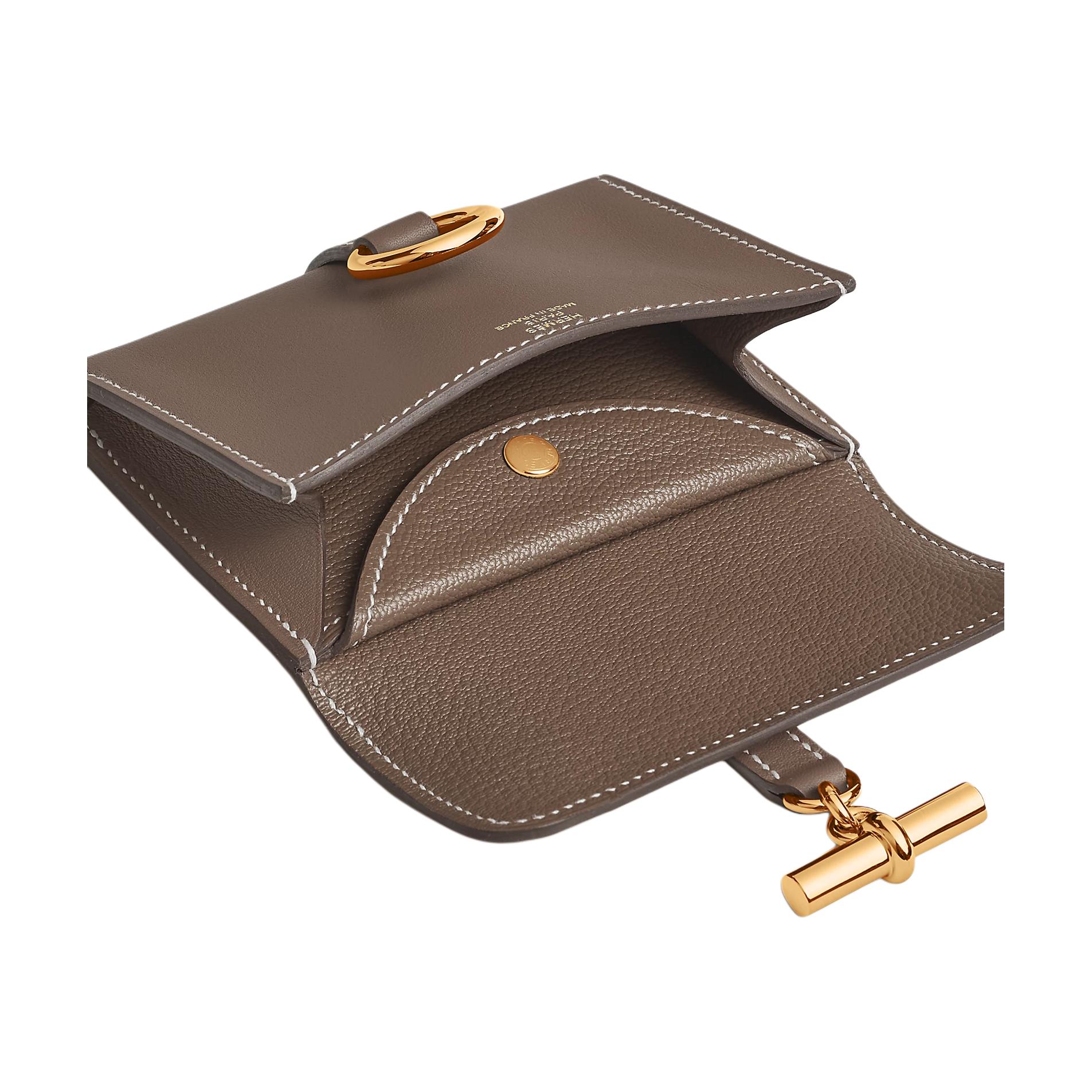 HERMES Кошелёк из телячьей кожи Гленан Свифт женский 18 цвет слоновая кость серый — фото 3