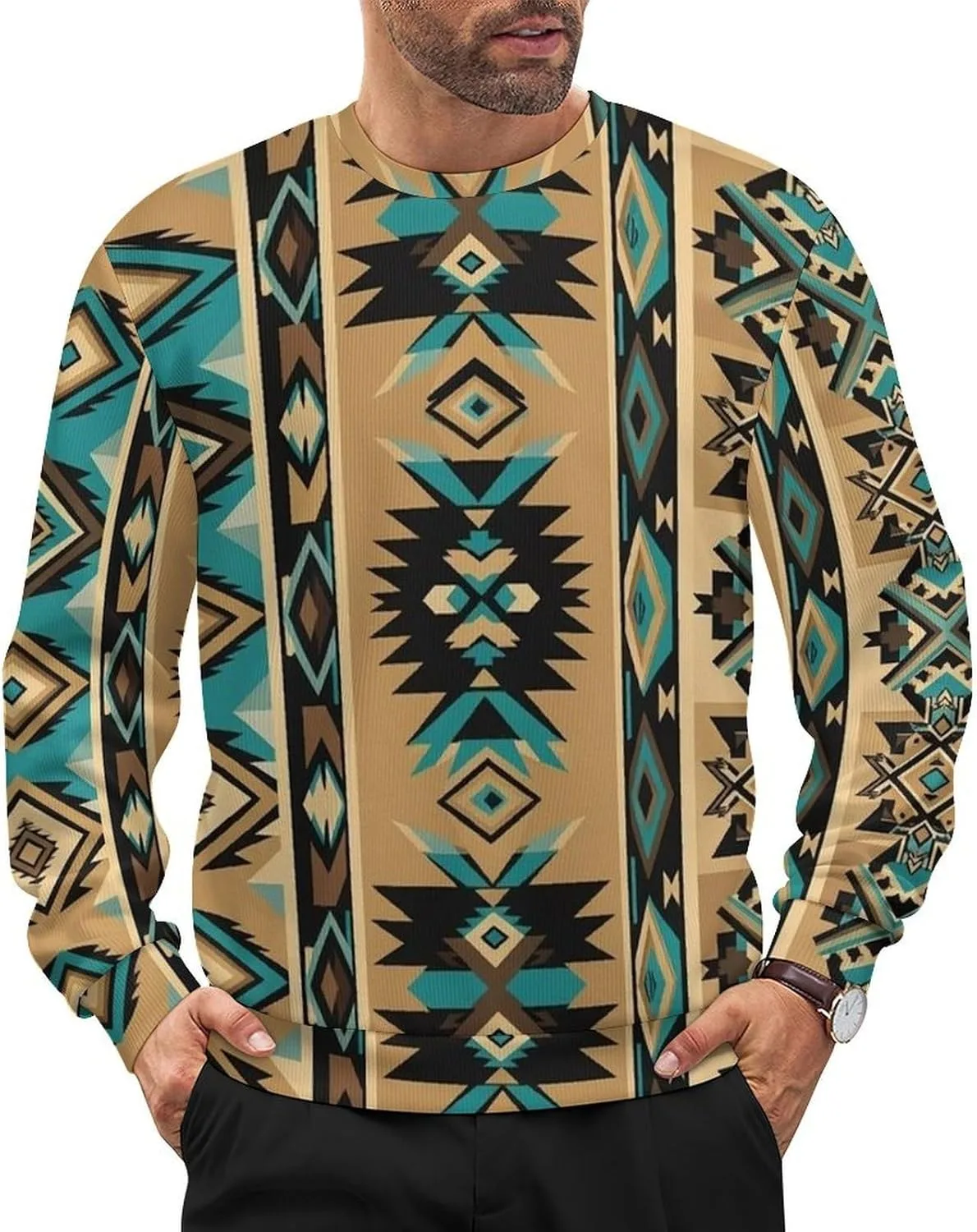 

Мужской свитер свободного кроя с длинными рукавами Meaudiwes