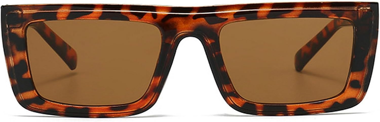 

Солнцезащитные очки ретро прямоугольной формы для мужчин и женщин, маленькие, винтажные, 90-е, узкие, квадратные, с защитой от ультрафиолета UV400 mincl, Leopard Brown