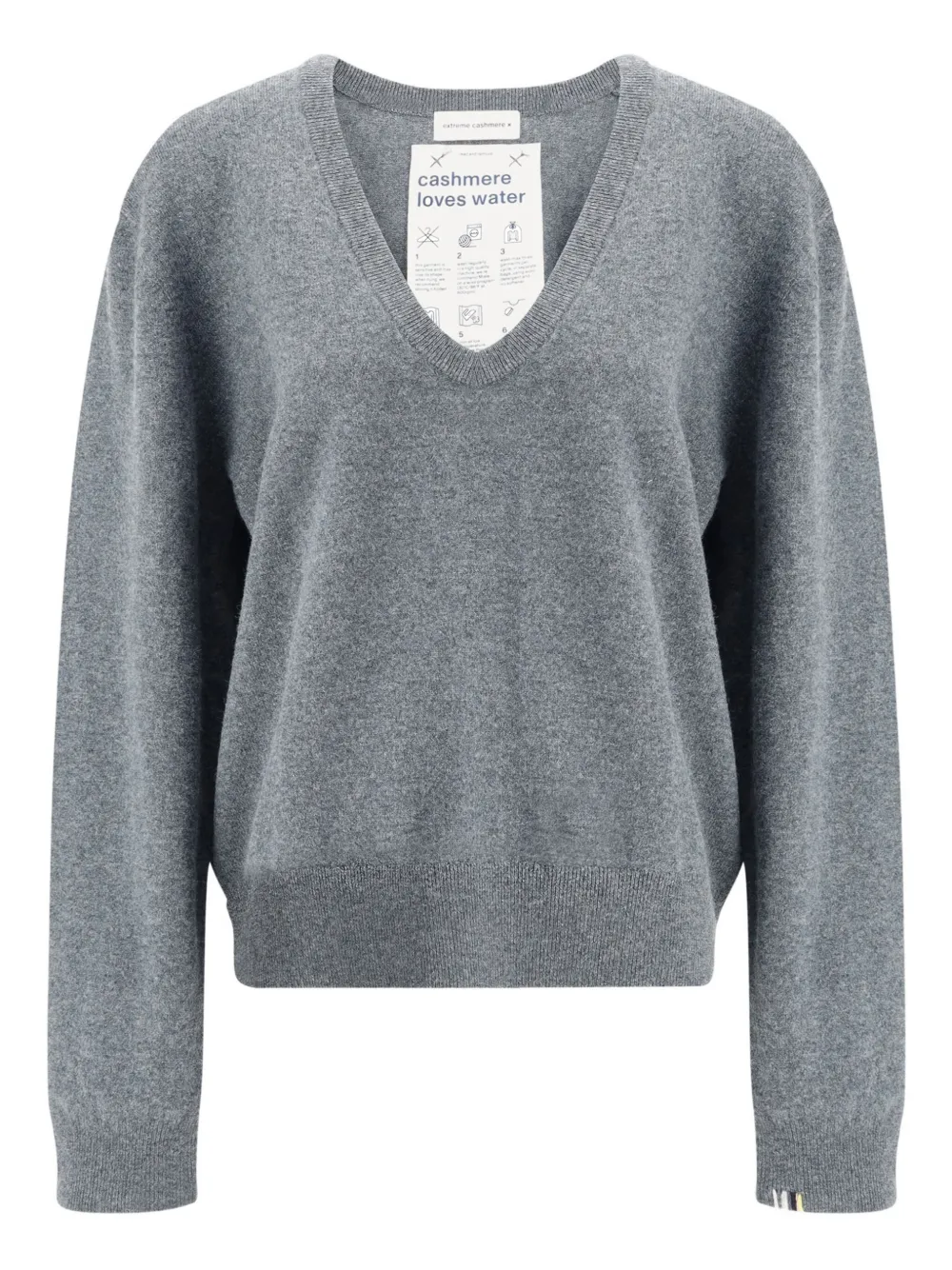 

Кашемировый свитер с V-образным вырезом extreme cashmere, серый