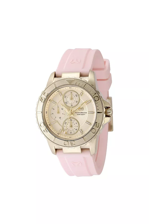 

Женские часы tm-725018 с золотым циферблатом и кварцевым механизмом Technomarine, pink