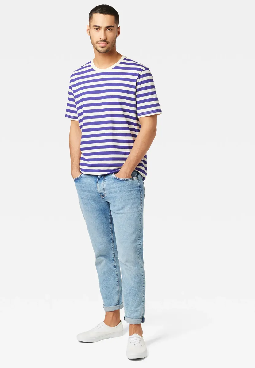 

Рубашка Mavi с круглым вырезом "STRIPE TEE", полосатая футболка, цвет Deep Visteria
