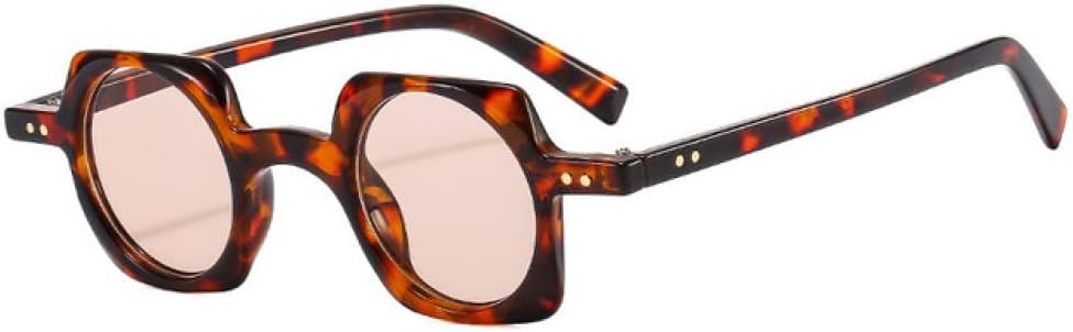 

Солнцезащитные очки MUTYNE Retro Small Square для женщин, модные, с прозрачными круглыми линзами, в стиле панк, с заклепками, солнцезащитные очки UV400, Leopard Champagne