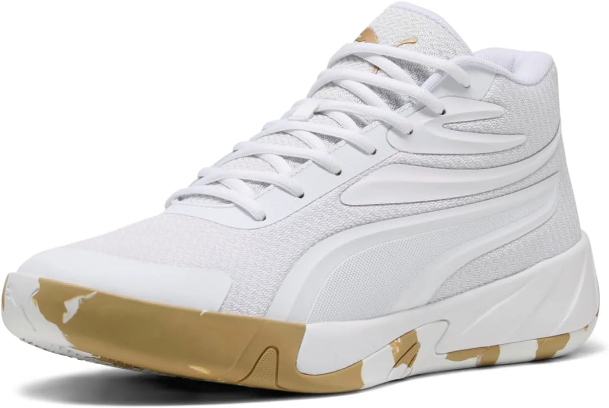 Мужские баскетбольные кроссовки Puma Court Pro, белый/золотой