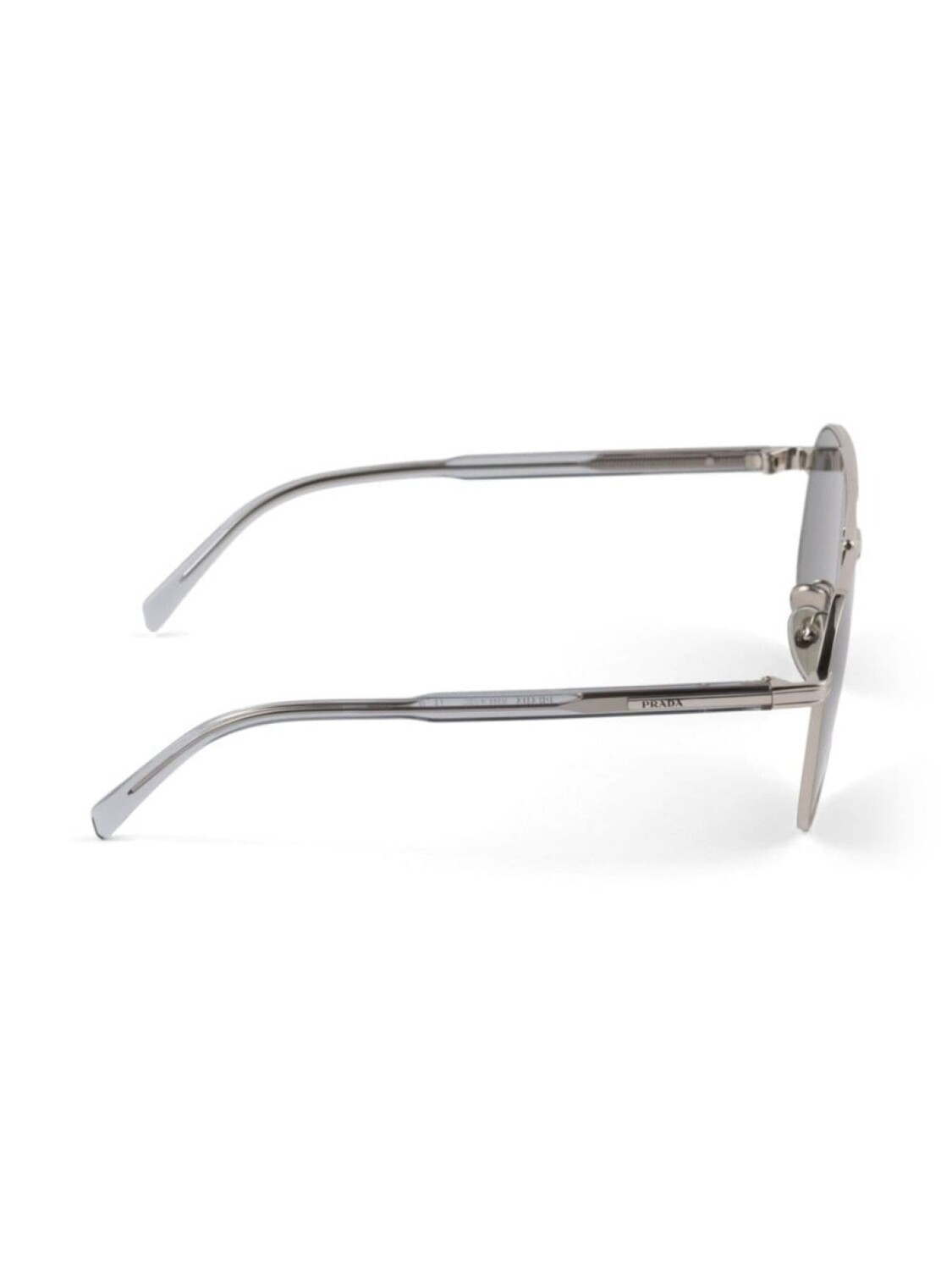 Prada Eyewear солнцезащитные очки-пилоты с двойной перемычкой, серебристый — фото 3