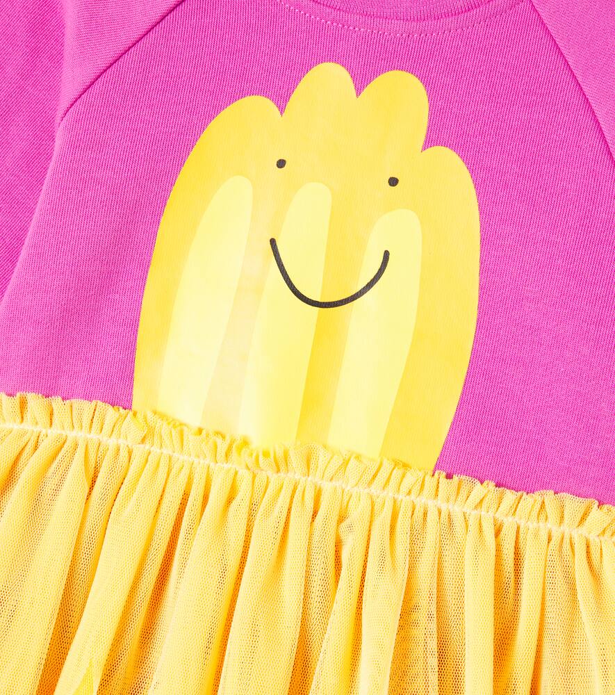 Детское платье из хлопкового джерси с принтом Stella McCartney Kids, Fuchsia — фото 3