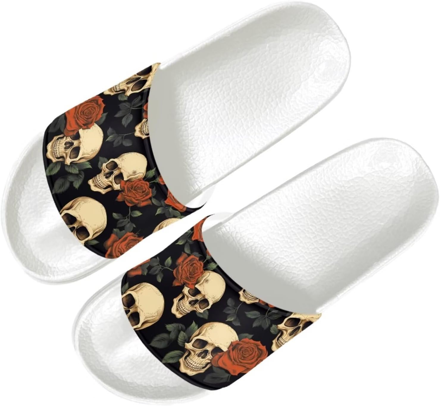 

Летние тапочки Quxjehoe для мужчин, нескользящие, для ванной и душа, домашние, для улицы, сада и пляжа, размеры US 6-13.5, Skull