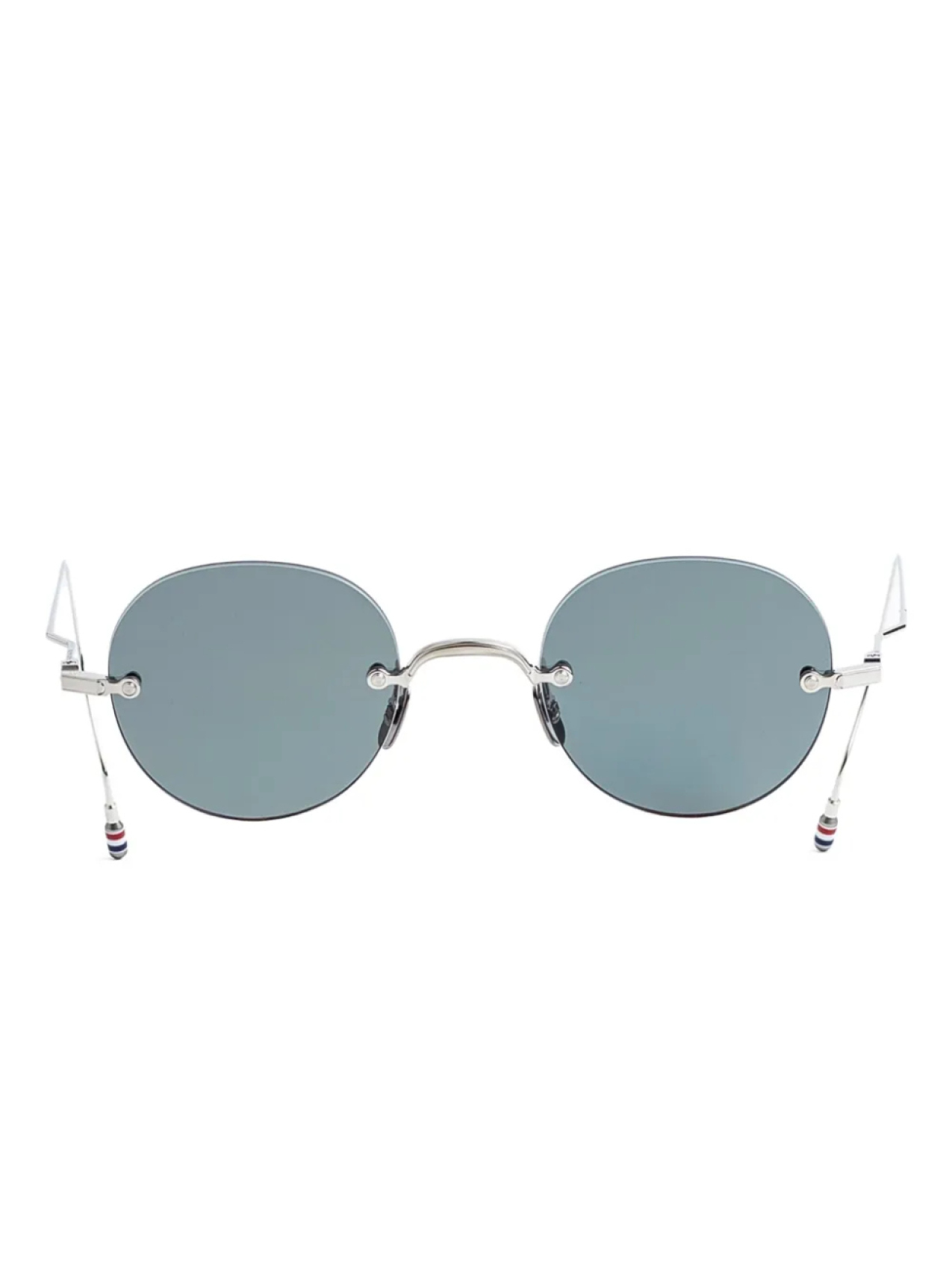 

Thom Browne Eyewear солнцезащитные очки в круглой оправе, серебряный