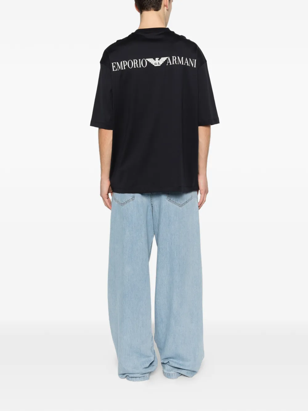 Футболка с принтом логотипа Emporio Armani, синий — фото 2