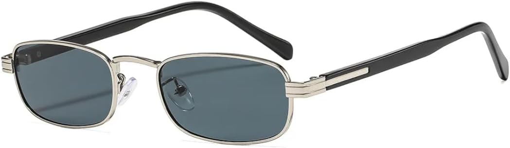 

Женские прямоугольные металлические солнцезащитные очки, модные градиентные черные очки с защитой от ультрафиолета UV400, мужские солнцезащитные очки в стиле панк UUPTTPL, C5 Silver Black