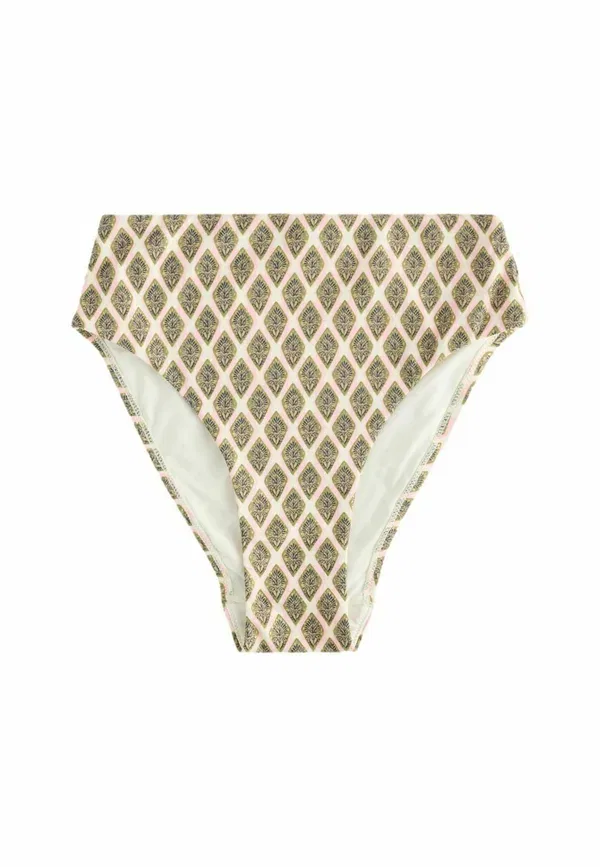 Трусы бикини Next, khaki green cream foil woodblock, хаки