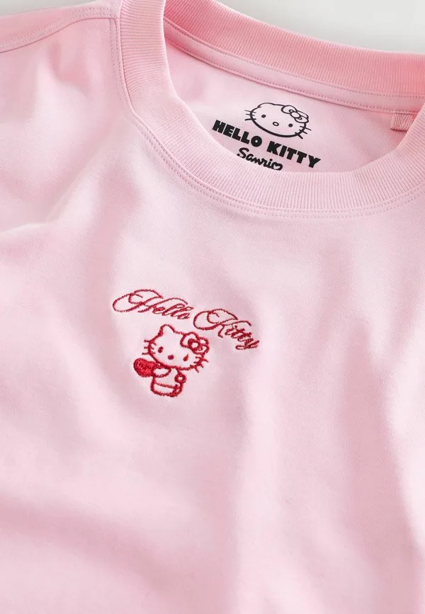 Футболка с круглым вырезом и официальным лицензированным принтом hello kitty, стандартного кроя Next, Pink — фото 2
