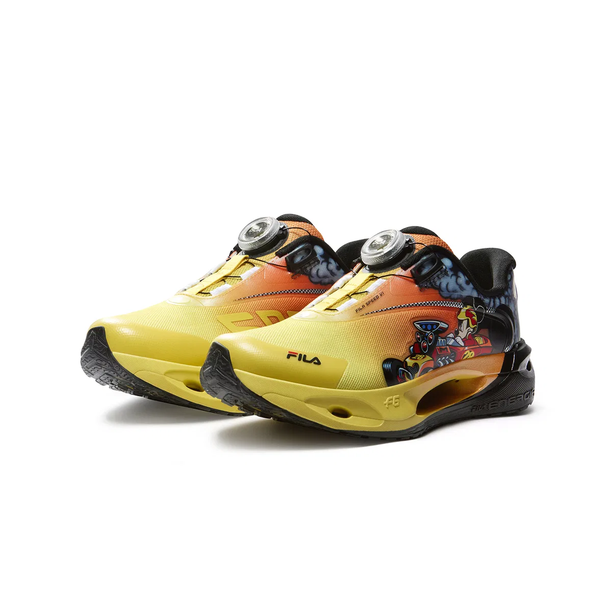 Кроссовки беговые Performance FPF FILA KIDS желто-черные — фото 4