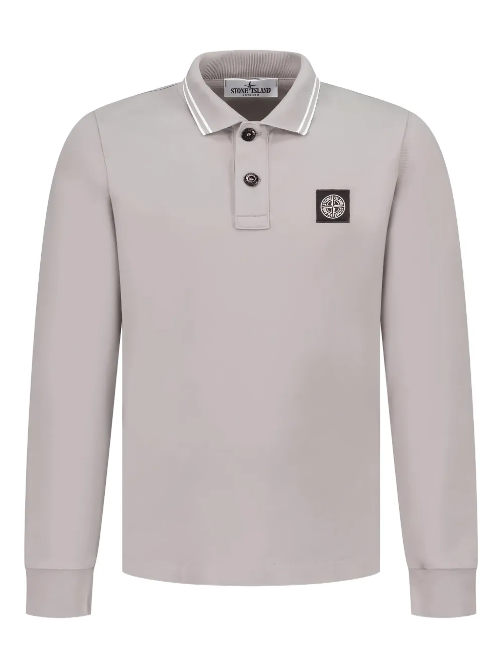 

Поло с длинными рукавами и контрастной отделкой Stone Island Junior, серый