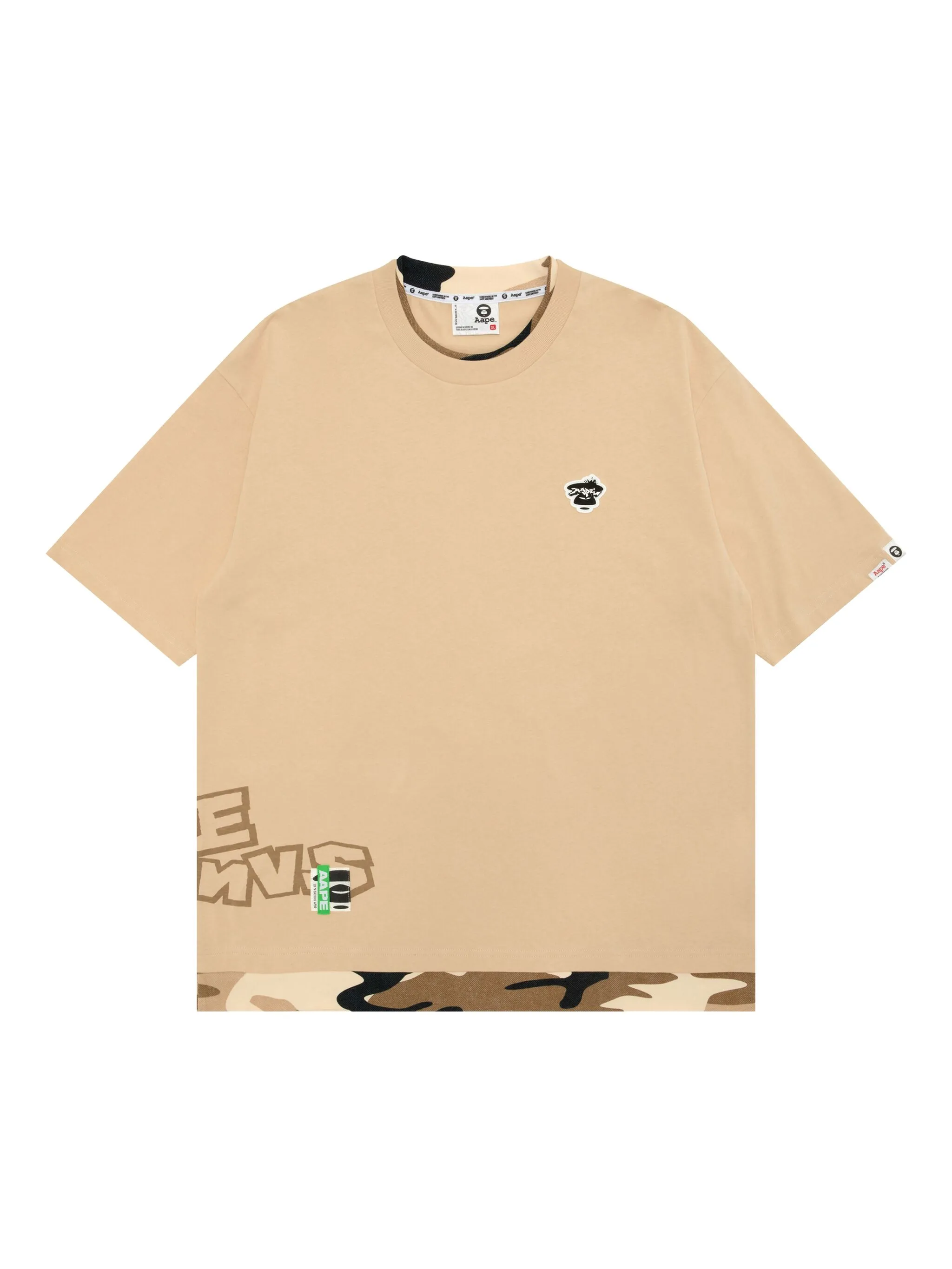 

Футболка с камуфляжным узором Aape By A Bathing Ape, бежевый