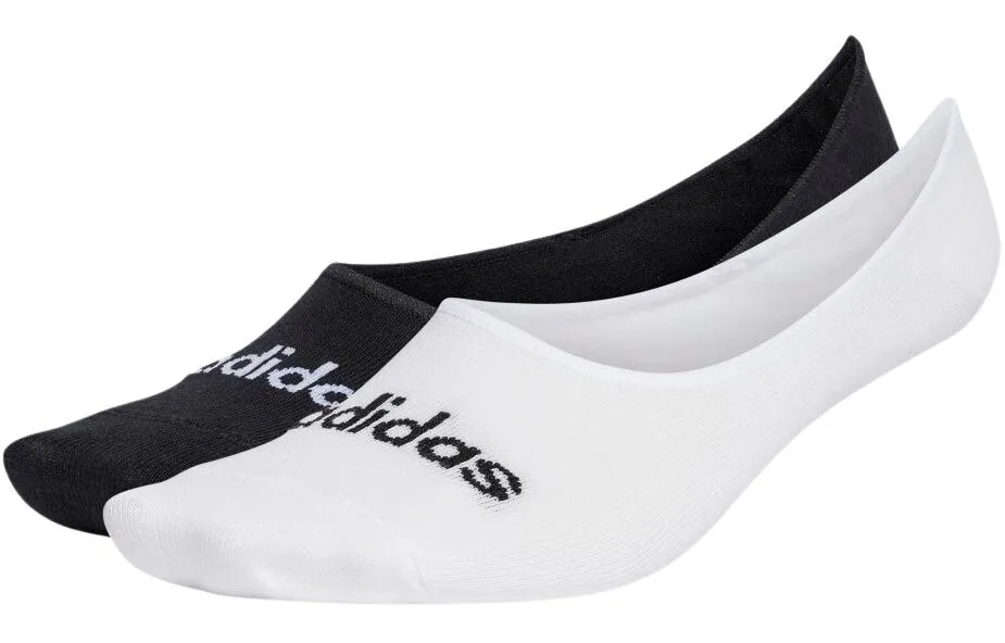 Носки ноу-шоу унисекс, 2 пары Adidas, 2 упаковки (черный + белый)